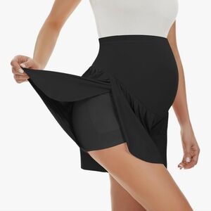 Black Maternity Skort